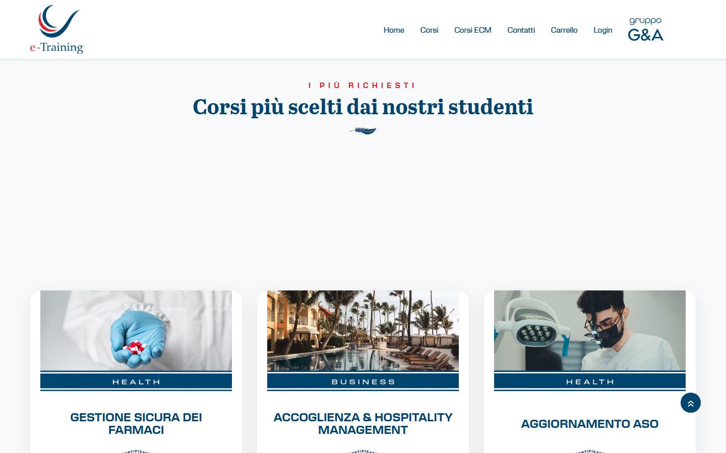 Il catalogo dei corsi, con prezzi e crediti ECM
